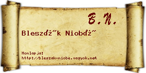 Bleszák Niobé névjegykártya